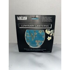 Modgy Luminary Lanterns 4ct Reusable, Unbreakable -Van Gogh‎ ALMOND BLOSSOM